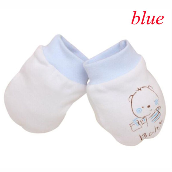 Baby Anti-grasping Gloves Anti Scratching Face Protection Blue