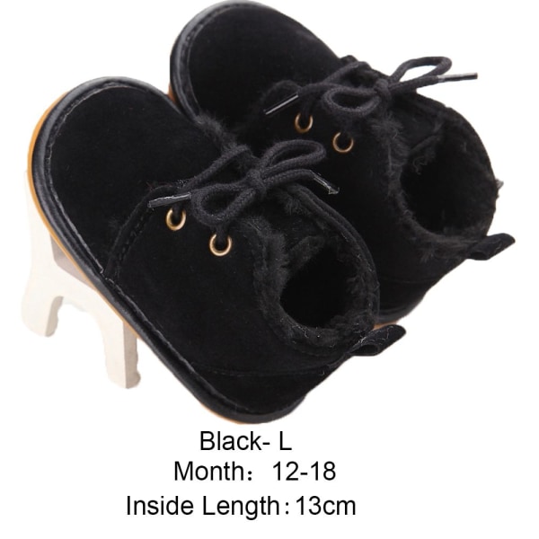 Baby Crib Shoes Pu Leather Suede Black L