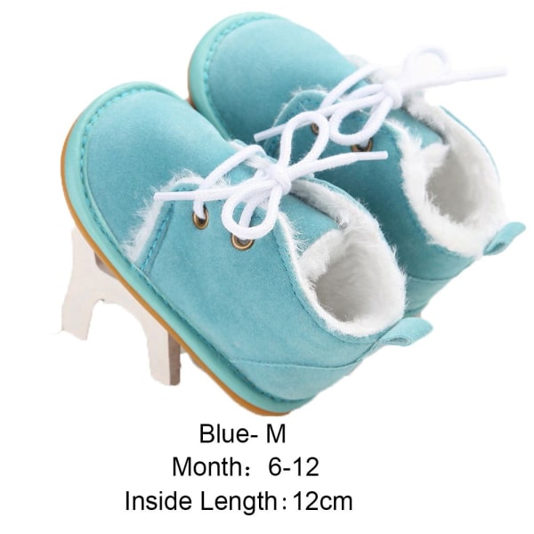 Baby Crib Shoes Pu Leather Suede Blue M