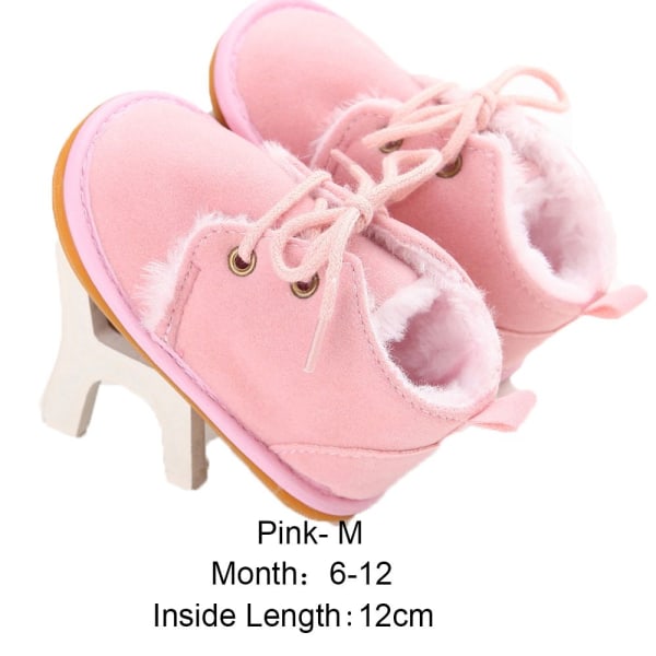 Baby Crib Shoes Pu Leather Suede Pink M