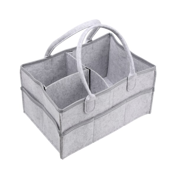 Baby Diaper Caddy Organizer Nappy Storage Bag Light Grey