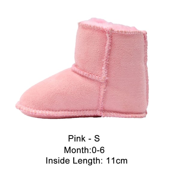 Baby Fur Shoes Warm Boots Leather Pink S