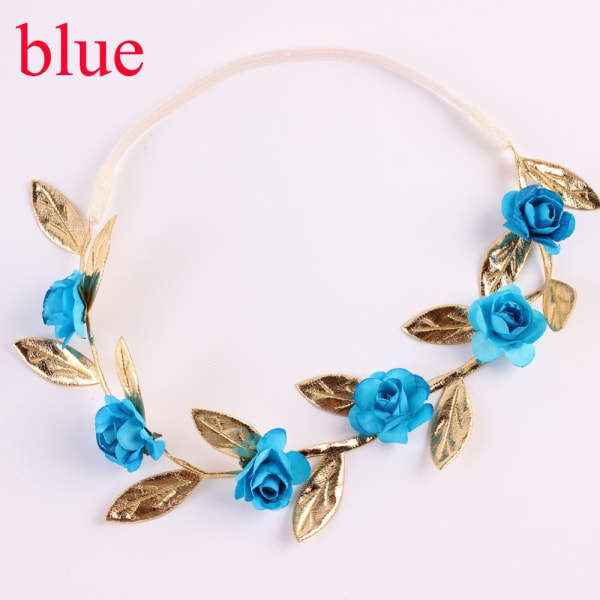 Baby Garland Rose Flower Wreath Hair Band Blue