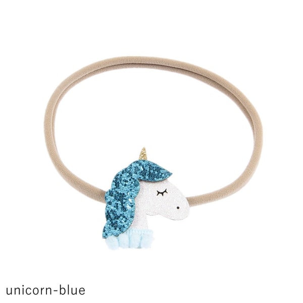 Baby Headband Unicorn Hairband Rainbow Headwear Blue