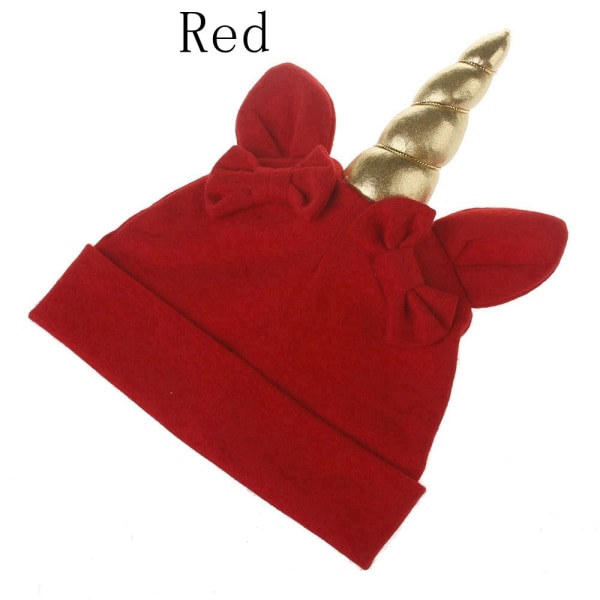 Baby Knit Cap Unicorn Beanie Hat Toddler Red