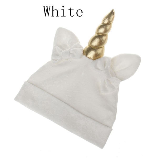 Baby Knit Cap Unicorn Beanie Hat Toddler White
