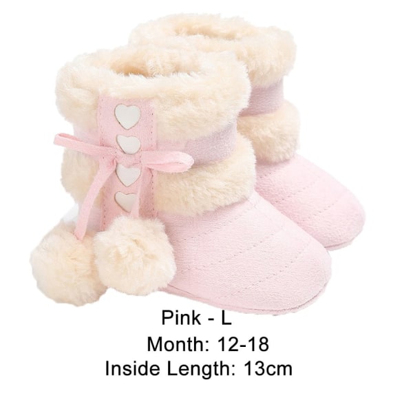 Baby Shoes Warm Boots First Walkers Pink L