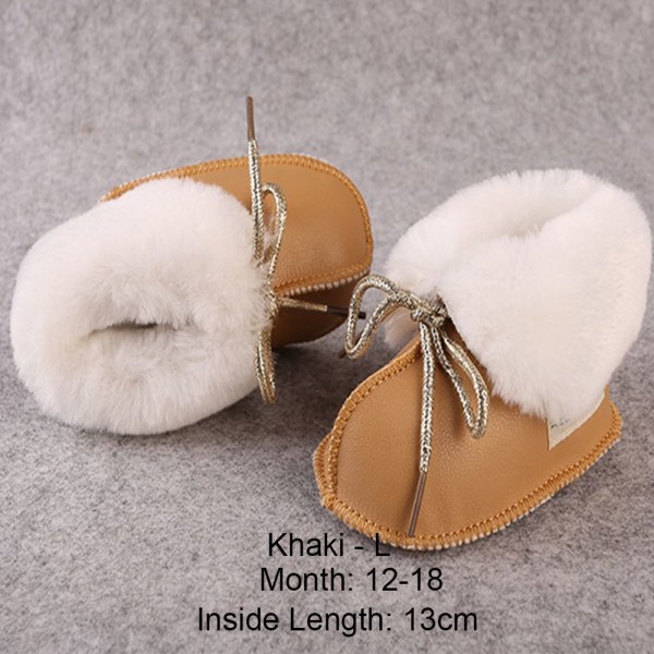 Baby Shoes Warm Boots Fleece Khaki L