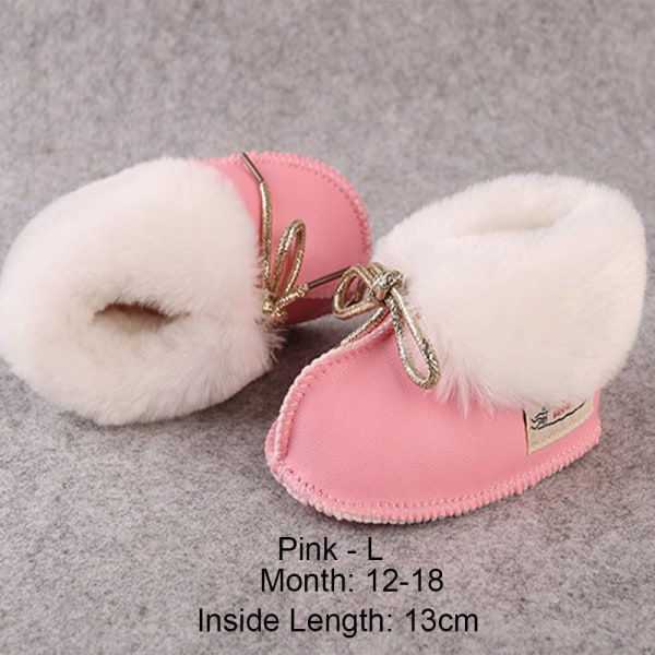 Baby Shoes Warm Boots Fleece Pink L