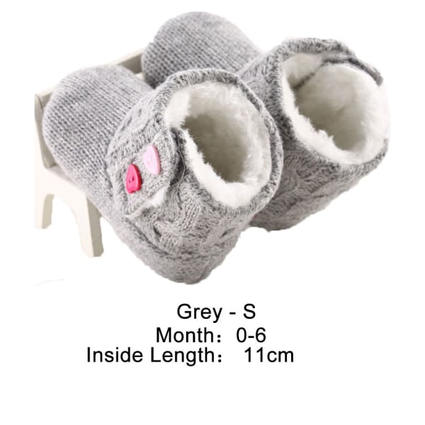 Baby Shoes Warm Boots Winter Prewalker Grey S
