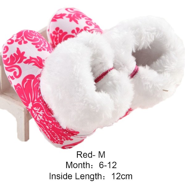 Baby Shoes Warm Cotton Boots First Walkers Red M
