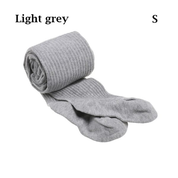 Baby Tights Warm Pantyhose Ribbed Stockings Light Grey S
