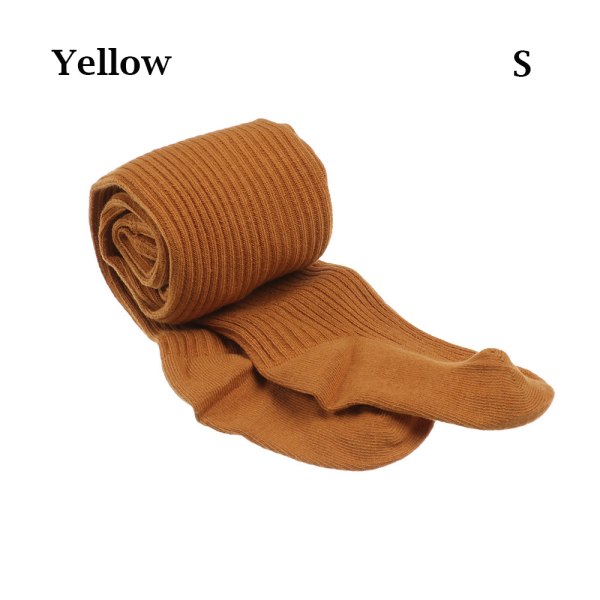 Baby Tights Warm Pantyhose Ribbed Stockings Yellow S