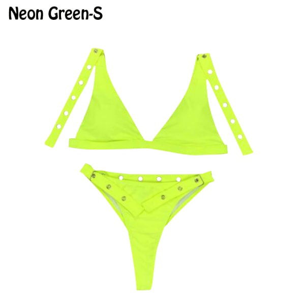 Bikini Set Swimsuit Thong Swimwear Neon Green S