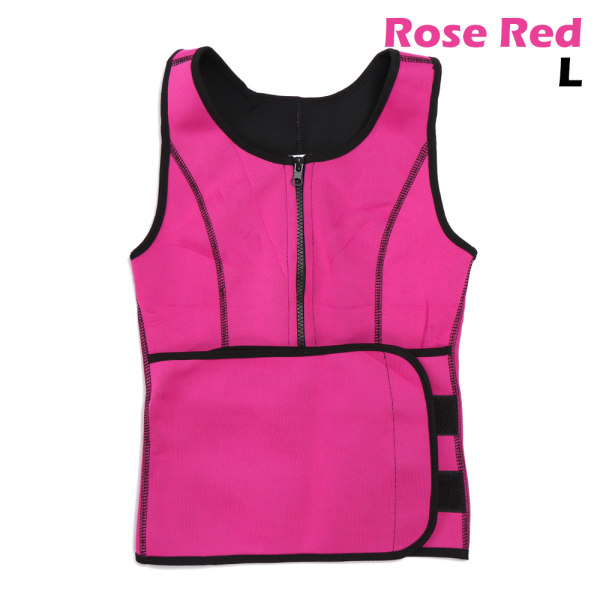 Body Shaper Waist Trainer Stomach Shapewear Rose Red L