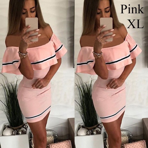 Bodycon Dresses Mini Dress Women's Clothing Pink Xl