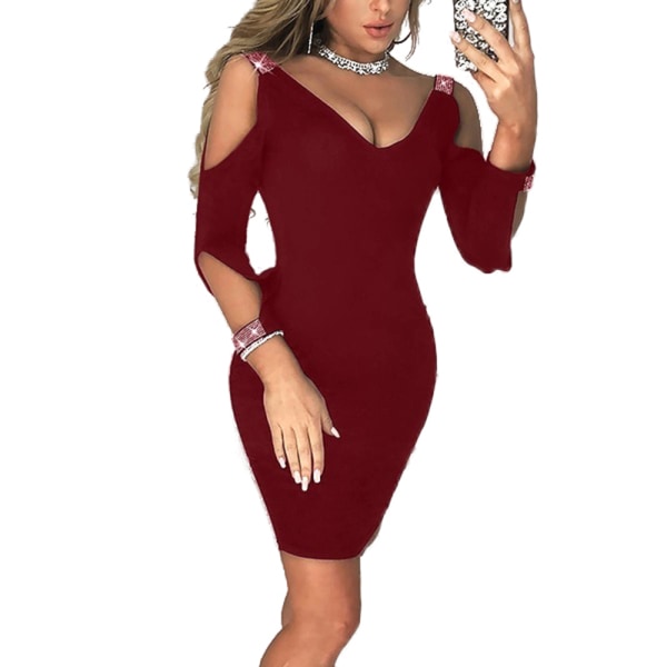 Bodycon Mini Dresses Formal Dress Wine Red S