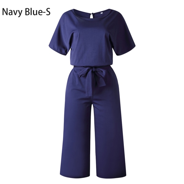 Business Overalls Jumpsuit Romper Navy Blue S