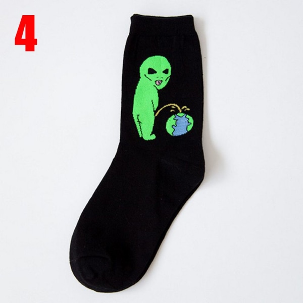 Cartoon Cat Socks Alien Planet Stockings Art Funny 4