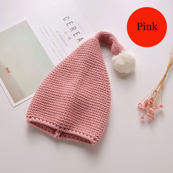 Childrens Wool Caps Knitted Hats Beanie Cap Pink