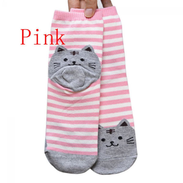 Cotton Socks Cat Footprints Animal Style Pink