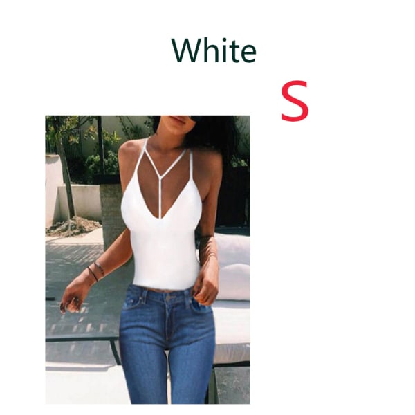 Crop Blouse Halter Camisole Tank Top White S