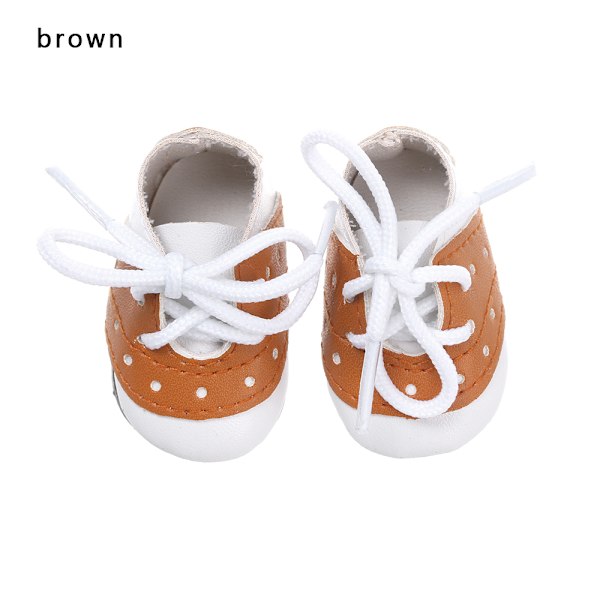 Doll Shoes Leather Sports Brown