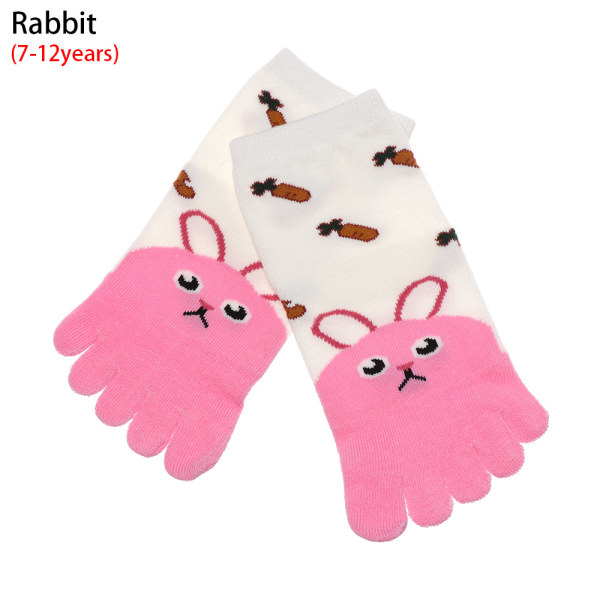 Five Finger Socks Toe Ankle 7-12y Rabbit