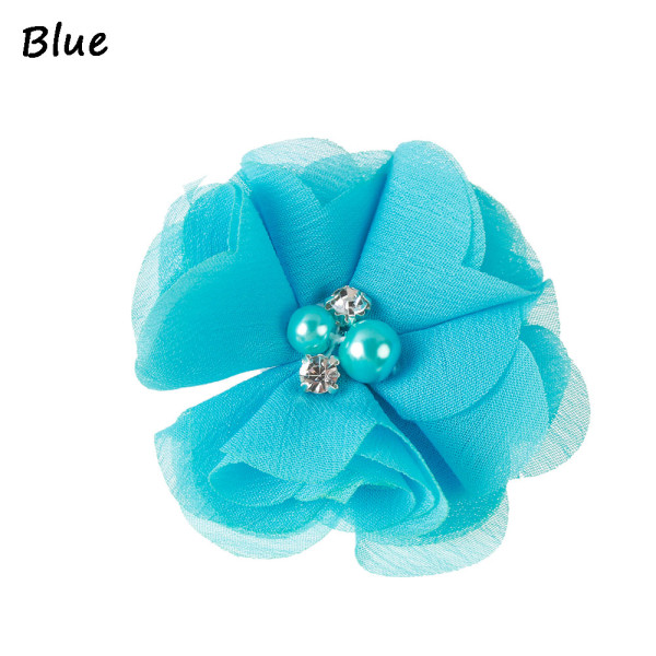 Flower Hair Clip Baby Hairpin Rhinestone Blue