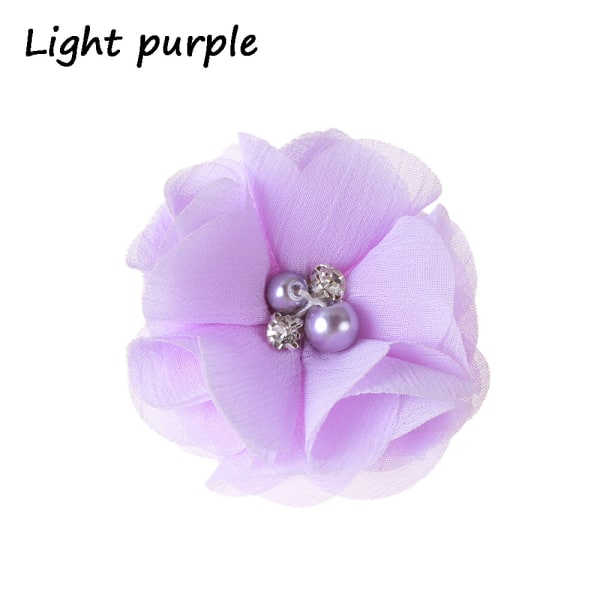 Flower Hair Clip Baby Hairpin Rhinestone Light Purple