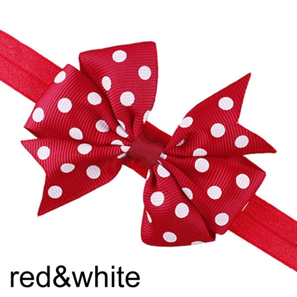 Hair Band Headband Bow Knot Red&white