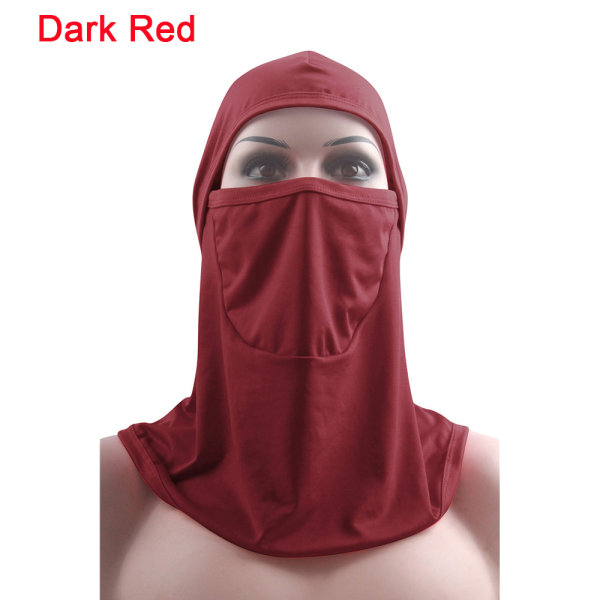 Hijab Cap Neck Cover Scarf Wrap Dark Red 1 Pcs