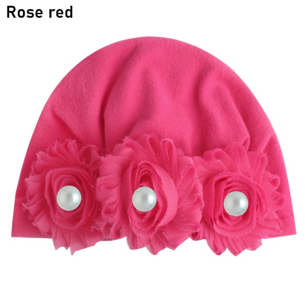 Infant Hat Head Scarf Sunflower Cap Rose Red
