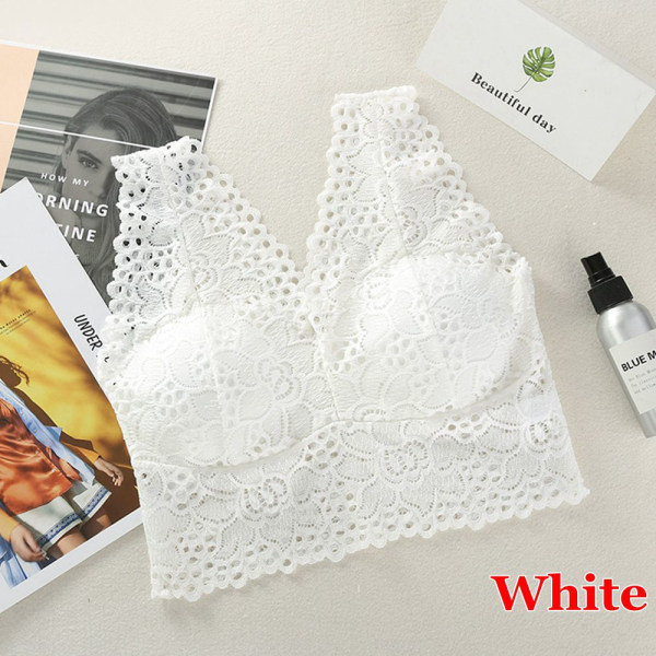Lace Bra Floral Underwear Push Up Bralette White