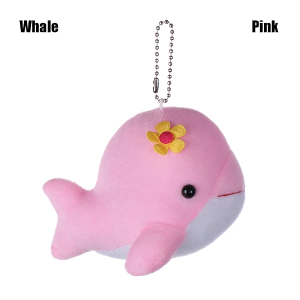 Ocean Animals Dolphin/whale Plush Toy Stuffed Doll Keychain Pink Whale