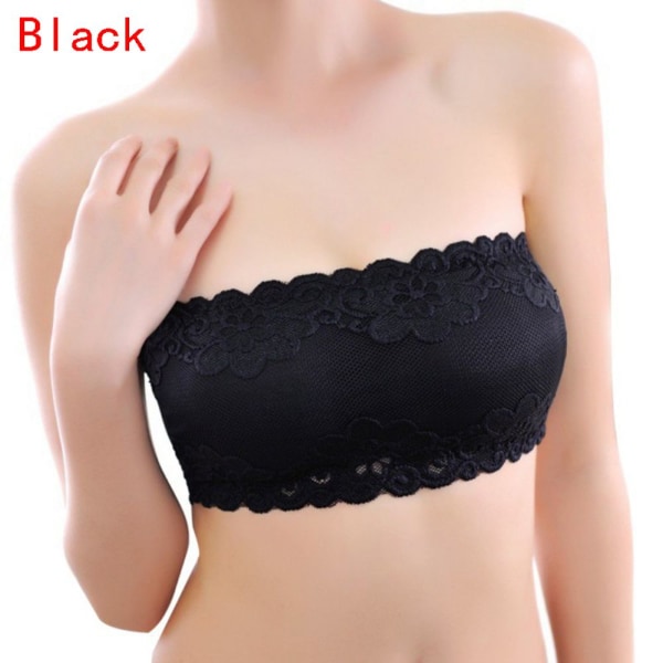 Padded Bra Tube Top Wrapped Chest Black