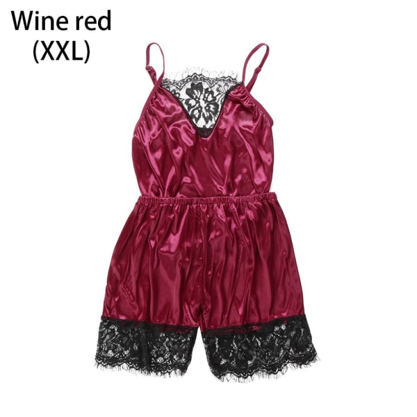 Pajama Sets Sexy Sleepwear Nightwear Wine Red Xxl