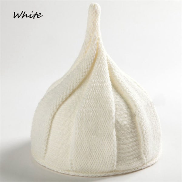 Pointed Hats Windmill Caps Knitted Wool White