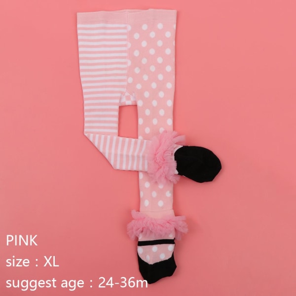 Princess Pantyhose Ballet Tights Knee High Socks Pink Xl