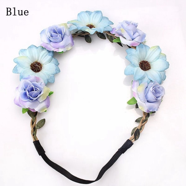 Rose Hairband Sun Flower Headwear Crown Headband Blue