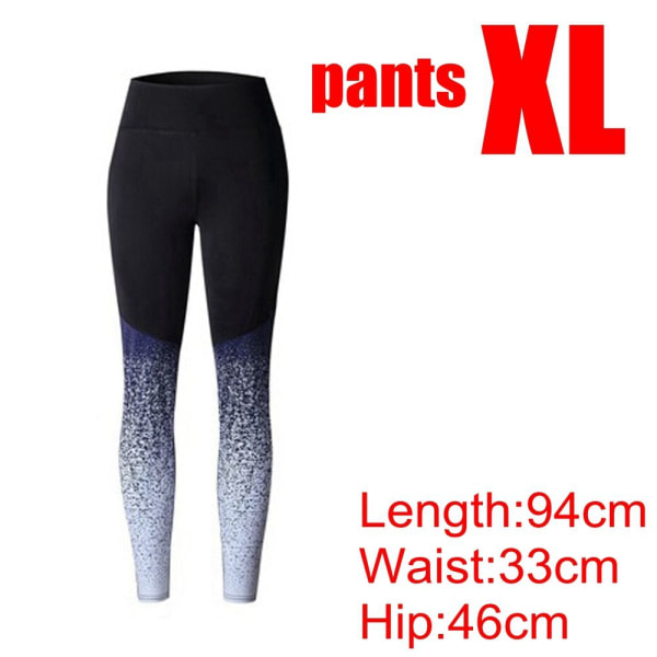 Sports Yoga Pants Elastic Leggings Shinny Printed Xl