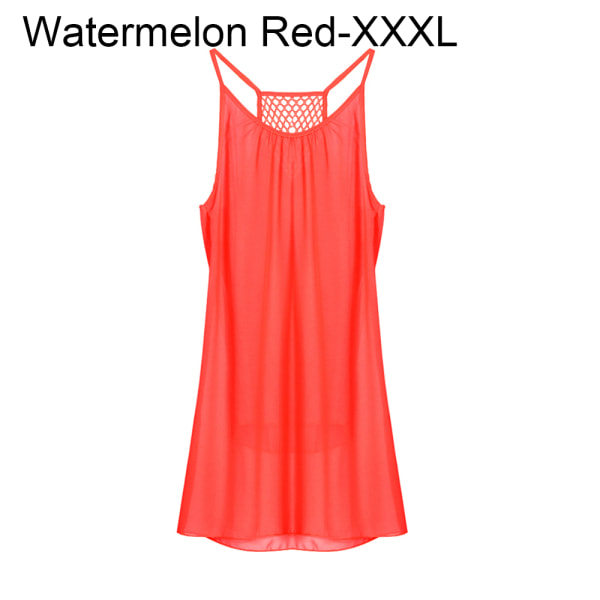 Suspender Dress Mesh Dresses Chiffon Tops Watermelon Red Xxxl