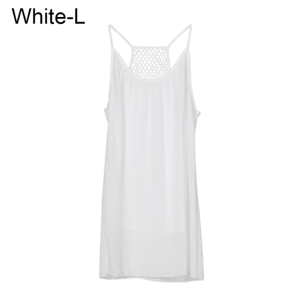 Suspender Dress Mesh Dresses Chiffon Tops White L