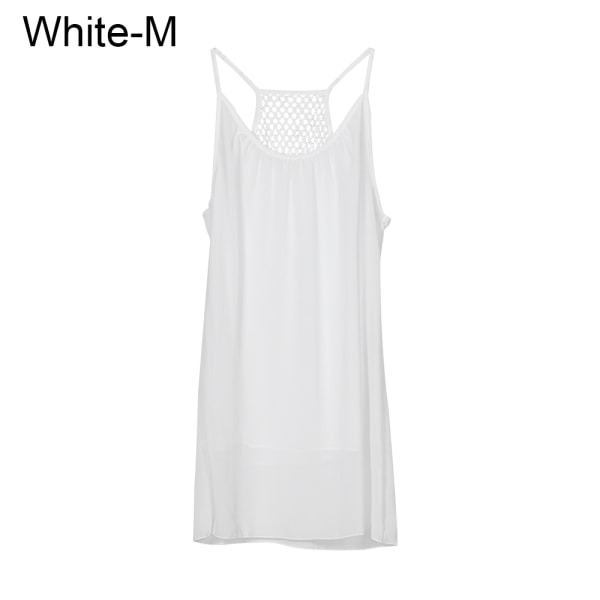 Suspender Dress Mesh Dresses Chiffon Tops White M