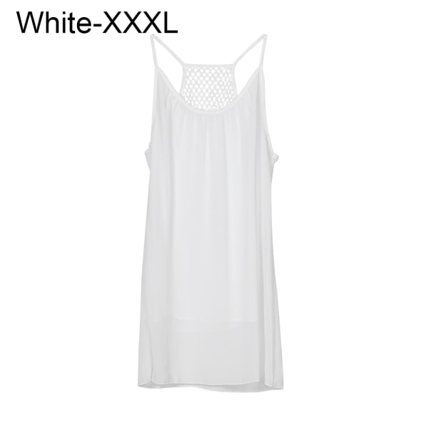 Suspender Dress Mesh Dresses Chiffon Tops White Xxxl