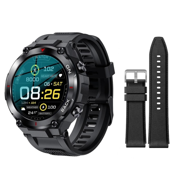 K37 Smart Watch Blodtryk Puls Gps Ip67 Black