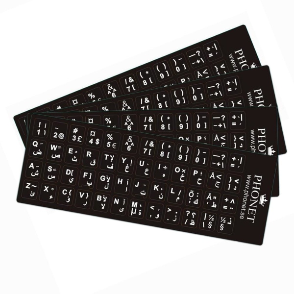 4-pack arabiska tangentbord-stickers för svenska tangentbord Svart c5b3 |  Svart | Fyndiq