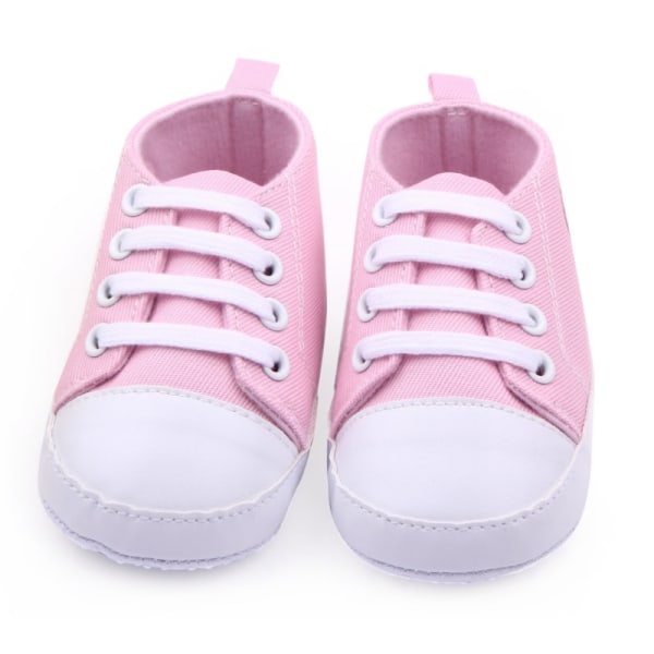 0-12m Newborn Toddler Canvas Sneakers Soft Shoes First Walkers Pink 12cm