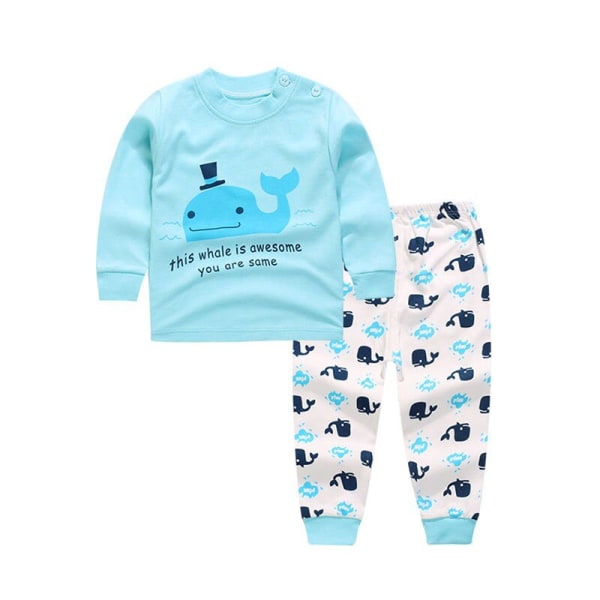 Baby Cotton Clothes Set Long Sleeve Print Sweatshirt Tops+pants Dolphin 24m