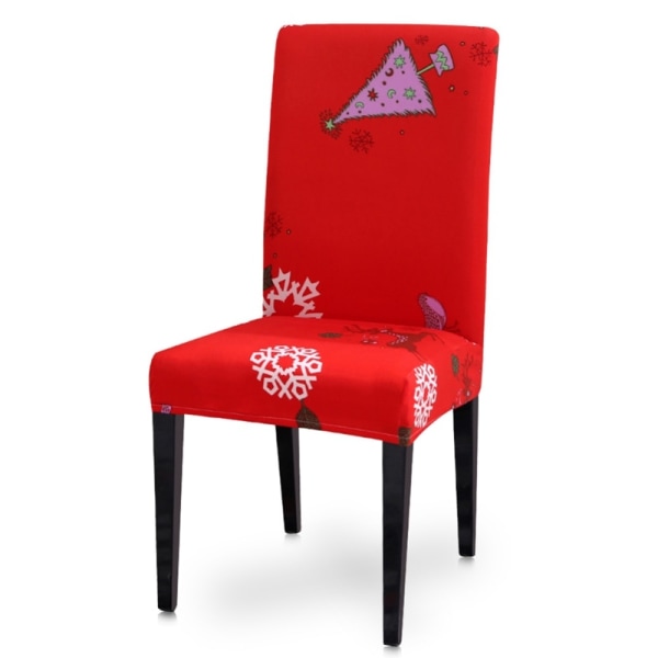 Christmas Chair Cover Elastic Cartoon Deer Back Covers Plum As Shown
